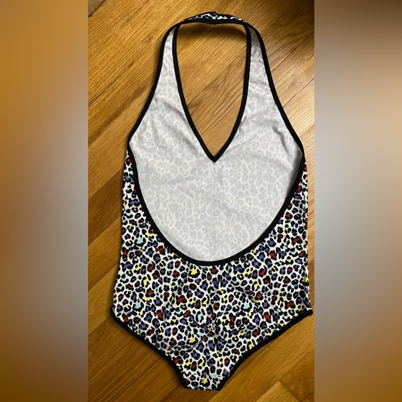 NWOT American Apparel Halter Bodysuit Rainbow Lynx Size Medium - Picture 4 of 7